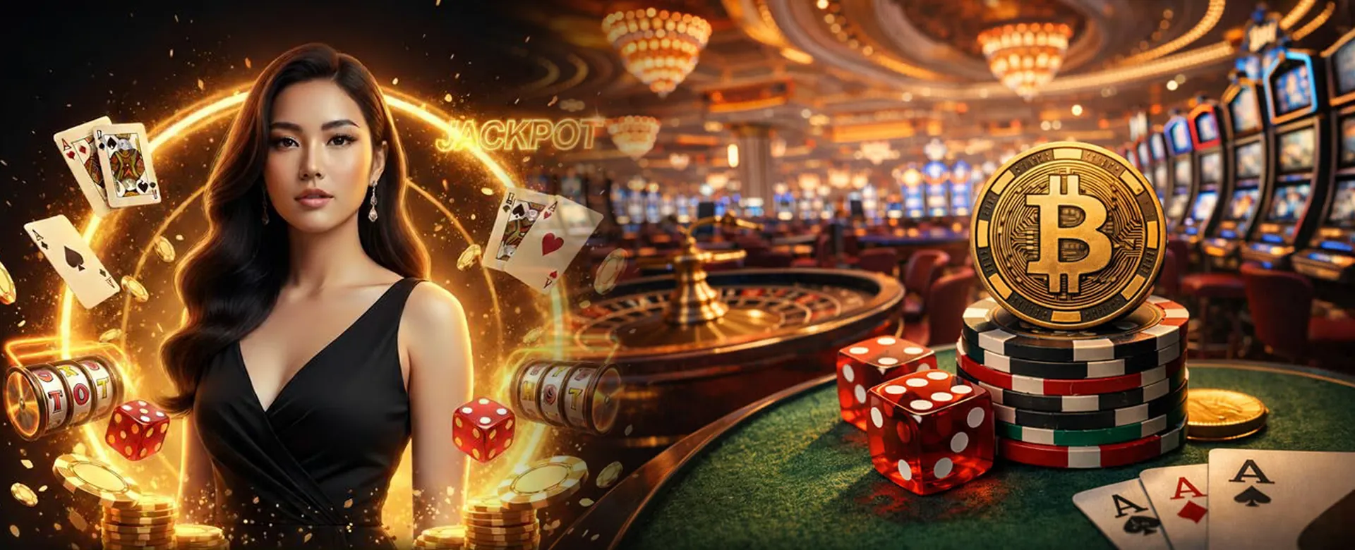 Dynamic gaming background with casino elements